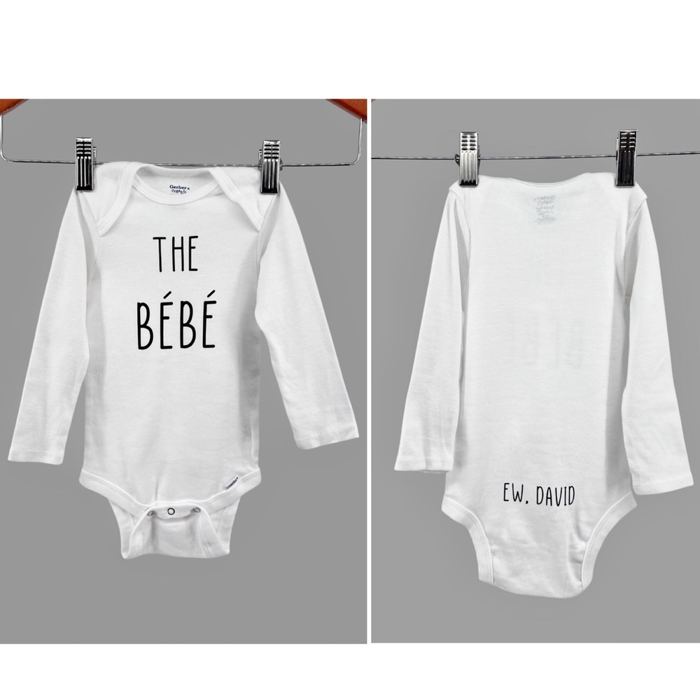 Gerber Organic Cotton NWOT Schitts Creek The Bébé Long Sleeve Onesies 12 Months